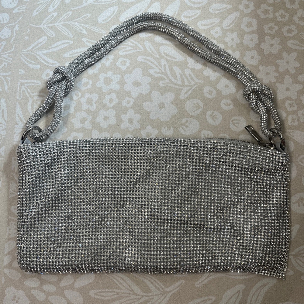 Elegant Knotted Embellished Rhinestones Crystals Shoulder Bag New